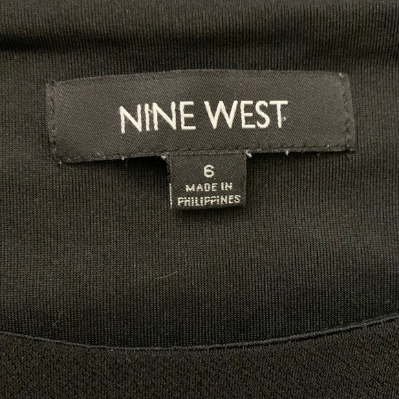 Nine West Color Block 3/4 Sleeve Sheath Dress - Black Blue & White 6 - Picture 3 of 5